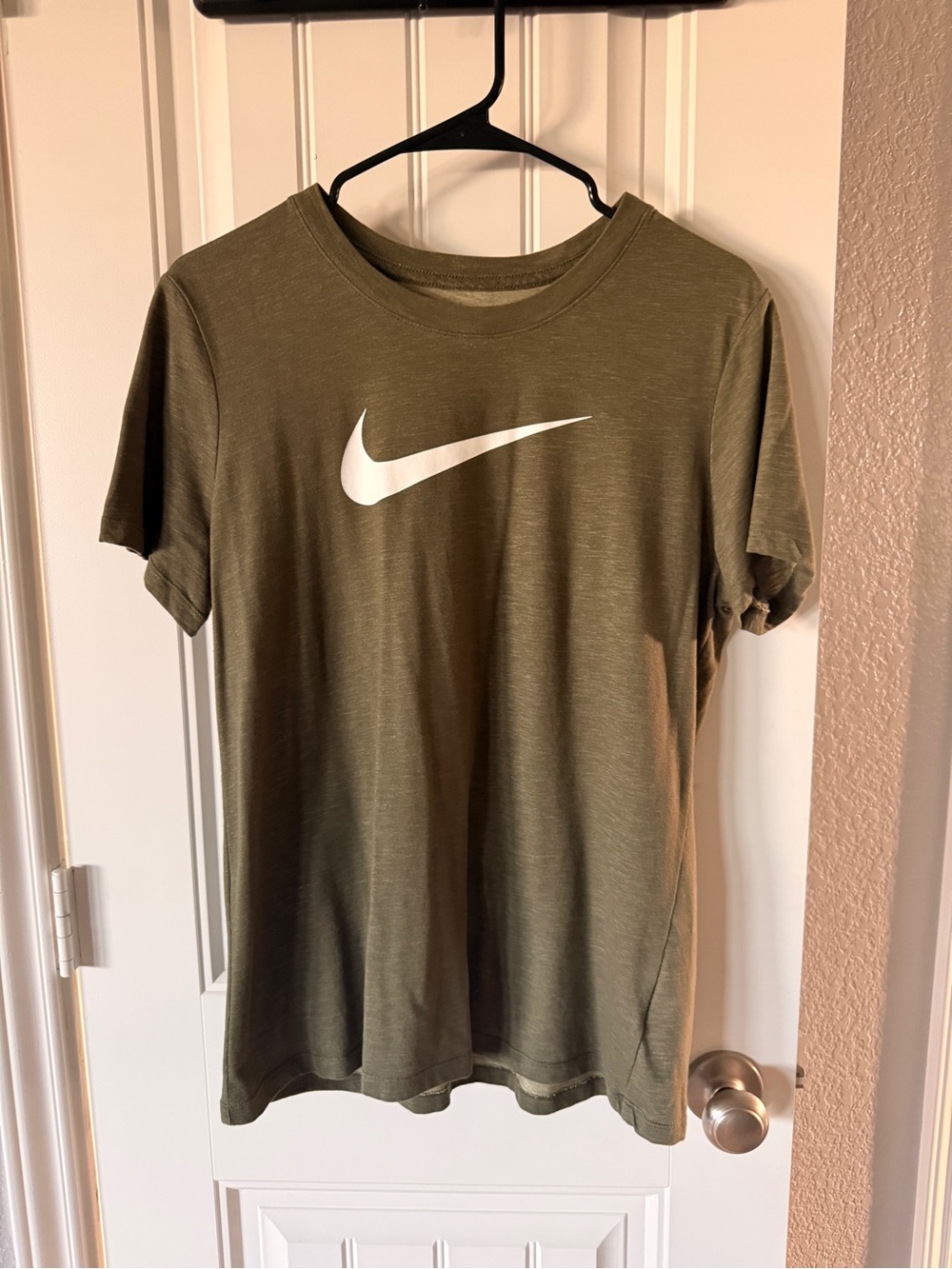 Nike Olive Dri-FIT Tee with White Swoosh Label